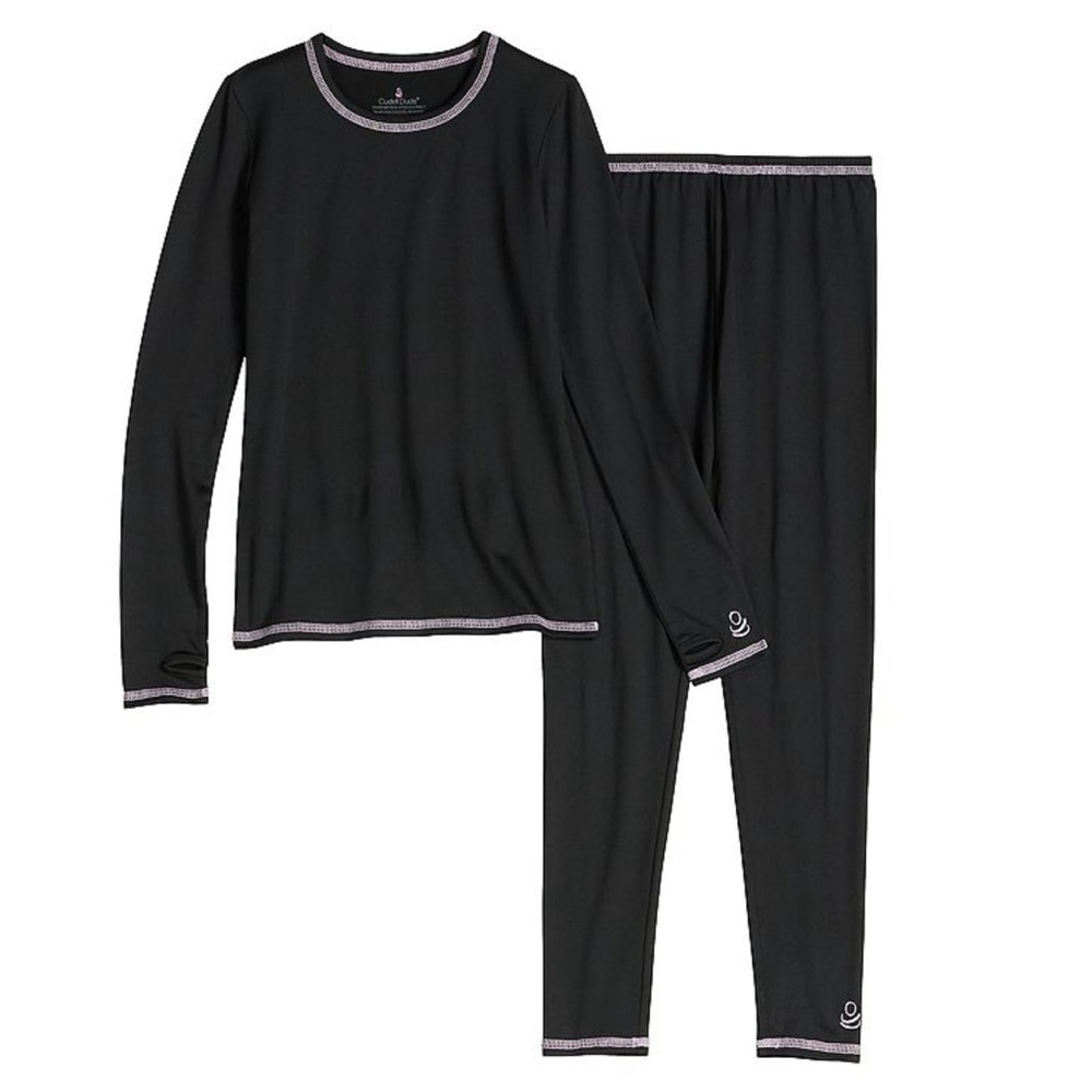 Cuddl Duds Warm Layers 2pc Base Layer Set NEW Comfort Stretch Black XS